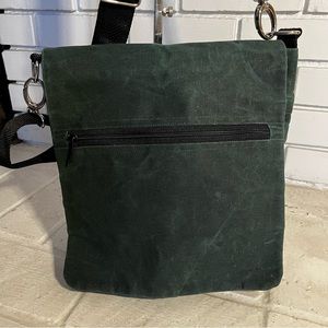 Dark Green Sturdy Canvas Crossbody Bag EUC